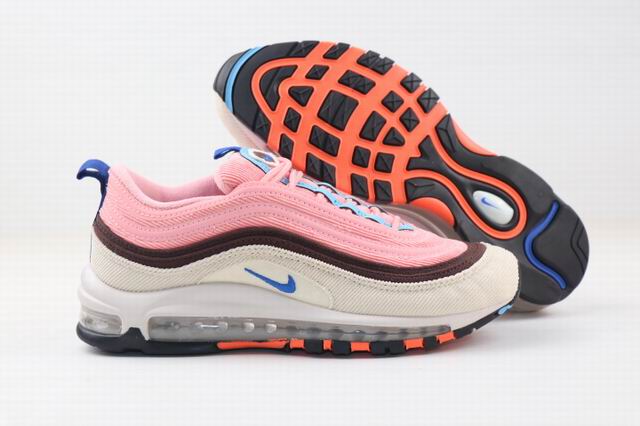 Nike Air Max 97 Women's Running Shoes Grey Pink Jeans-024